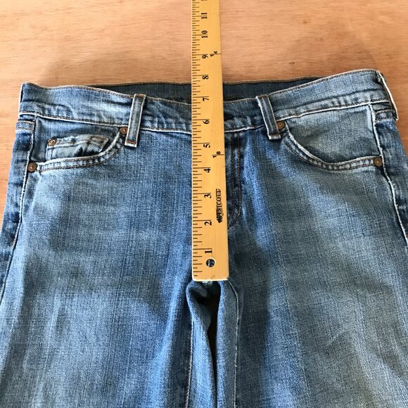 7 For All Mankind Flare Jeans Women 28 Blue Low Rise Medium Wash Stretch 17945 - Picture 8 of 12